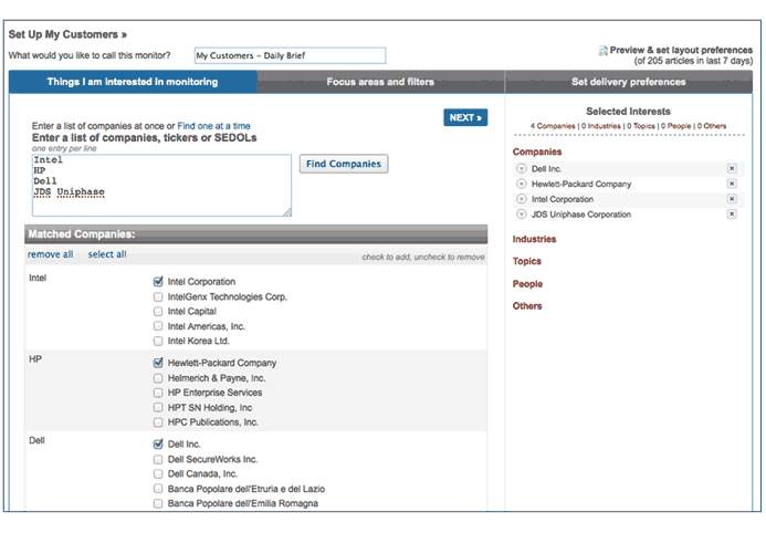 Image for 'How to set up a Monitor to track My Customers or a Target Account List' (B)